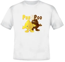 Pee and Poo Funny Kids Cartoon Joke Silly White T Shirt
