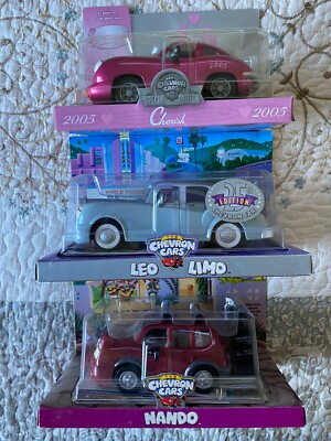 Lot of 3 The Chevron Cars Leo Limo Silver, Nando Purple, Cherish Purple & Pink.