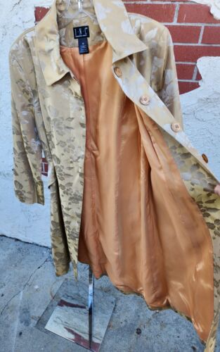 $189 NEW Medium MACY'S INC Gold brocade button long coat cocktail party wedding - Picture 11 of 24