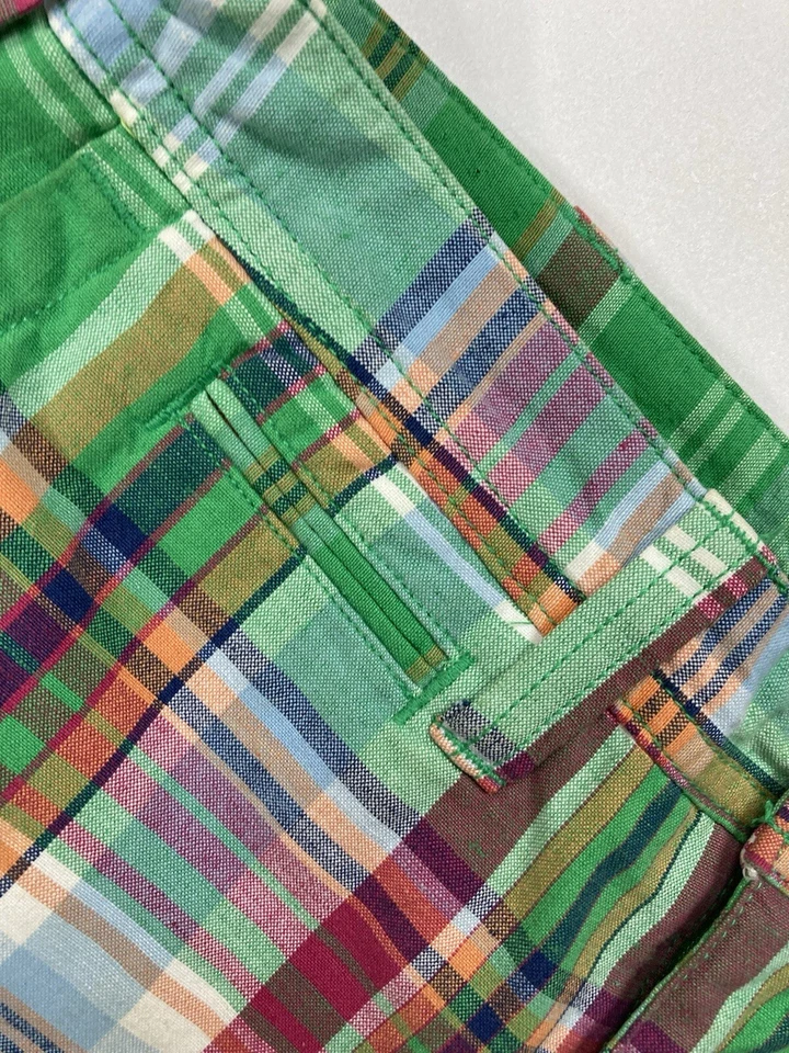 Pantalones cortos chinos Polo Sport Ralph Lauren a cuadros para mujer talla 2 verde multicolor Foto 2 de 4