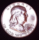 1960-P Benjamin Franklin Silver Half Dollar 50(c) Uncirculated #054