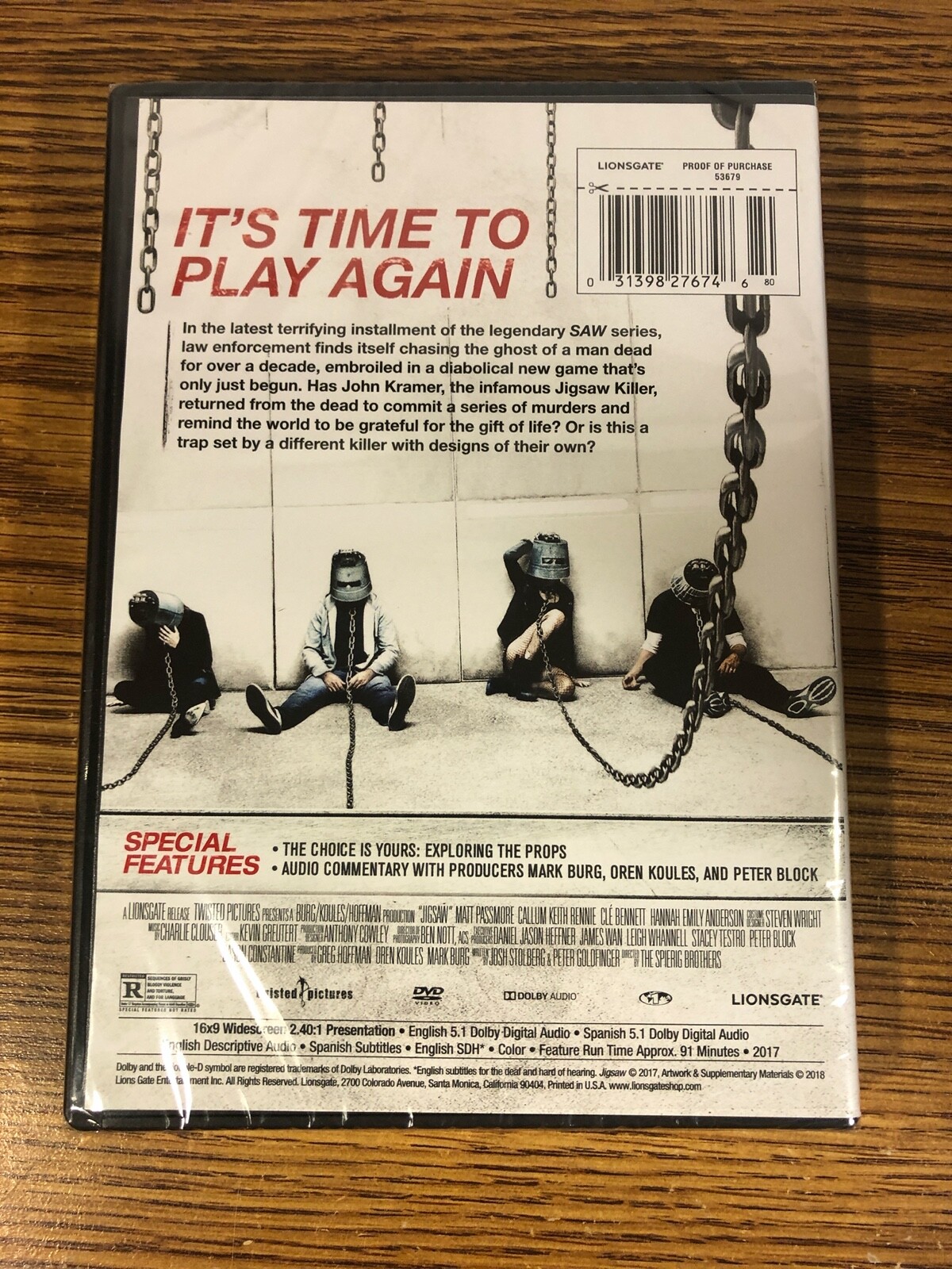 Jigsaw The Game Continues DVD 2017 Movie Widescreen Saw 8 Horror