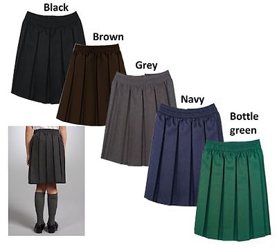 Mädchen Schuluniform Box plissiert elastisch Taille Schule Kinder Rock Alter 2-18 Jahre