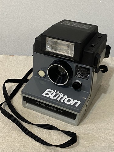 Vintage Polaroid The Button LAND CAMERA w/FLASH Uses SX-70 Film *READ ...