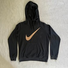 Nike Sportswear Club Fleece Women Funnel-Neck Black Hoodie Sweatshirt Size M