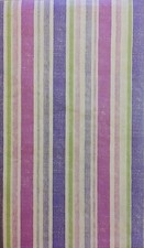 Spring Stripes Pink/Purple/Green Vinyl Flannel Back Tablecloths Various Sizes