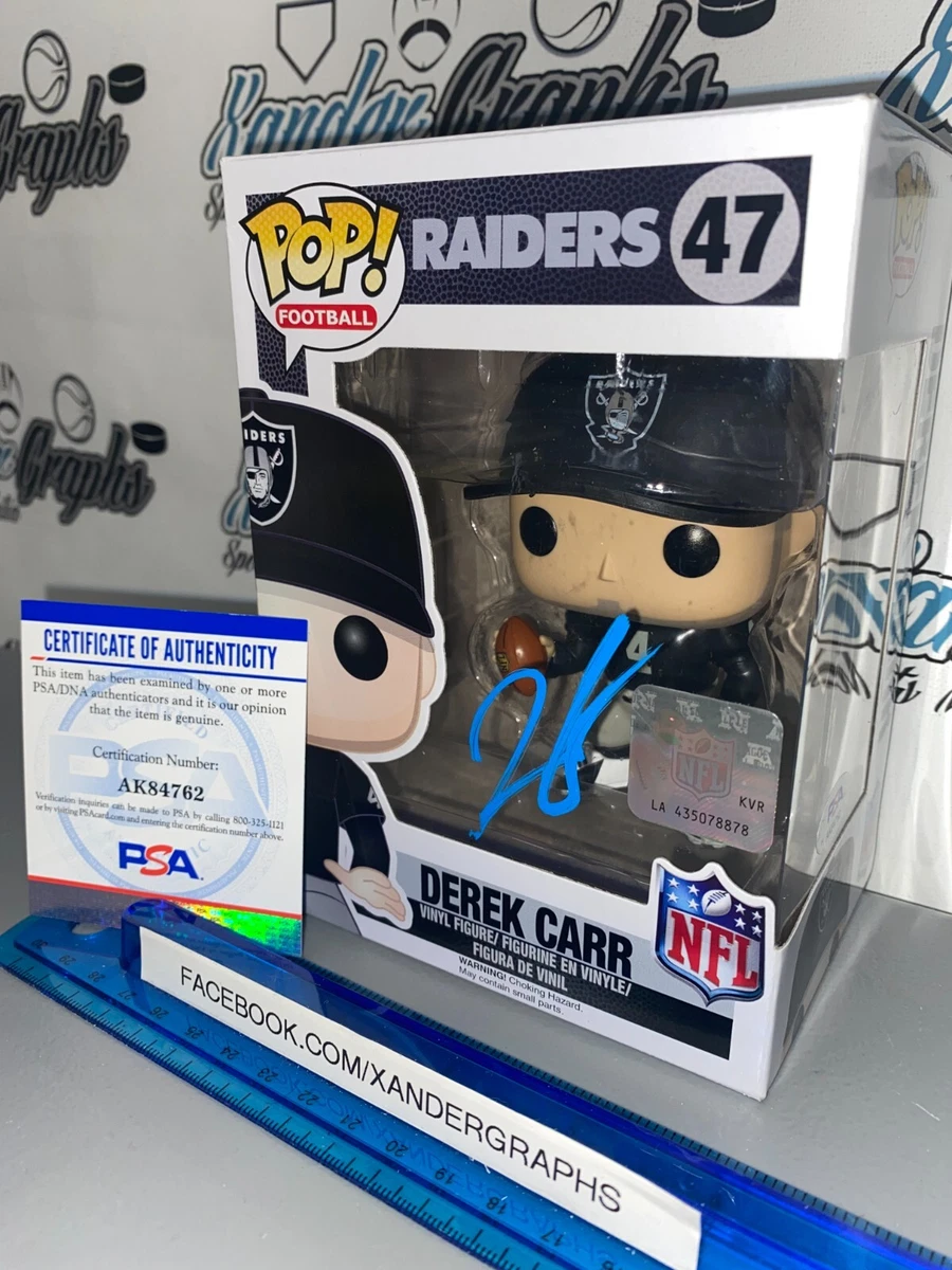 DEREK CARR LAS VEGAS RAIDERS SIGNED AUTOGRAPHED NFL FOOTBALL FUNKO POP-PSA  COA