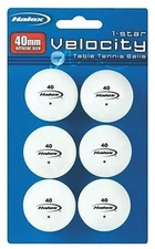 NEW Halex 59110 Velocity 1 Star 40mm White Table Tennis Balls - Pack of 6