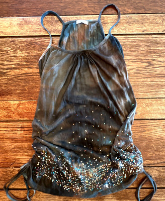 VTG Y2K Cami TaNk ToP SeQuInS TIE DYE Boho Festival PIXIE FAIRY SeXy Cool NEW M