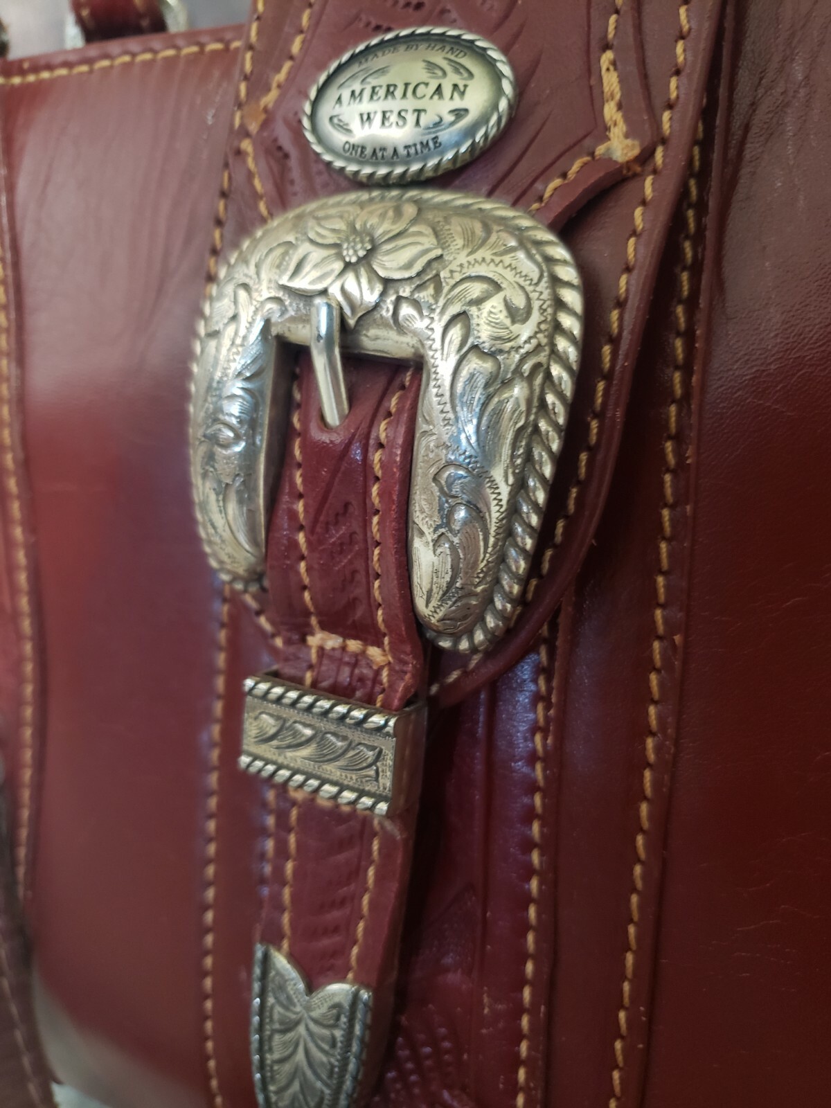 American West Beautiful Tooled Leather Purse With Marching Wallet Set Collection image 9