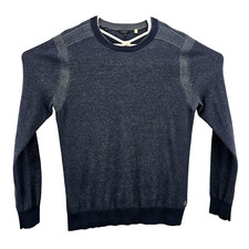 Guess Los Angeles Mens Sweater SizeL L/S Crew Neck Dark/Lighter Gray Color Block