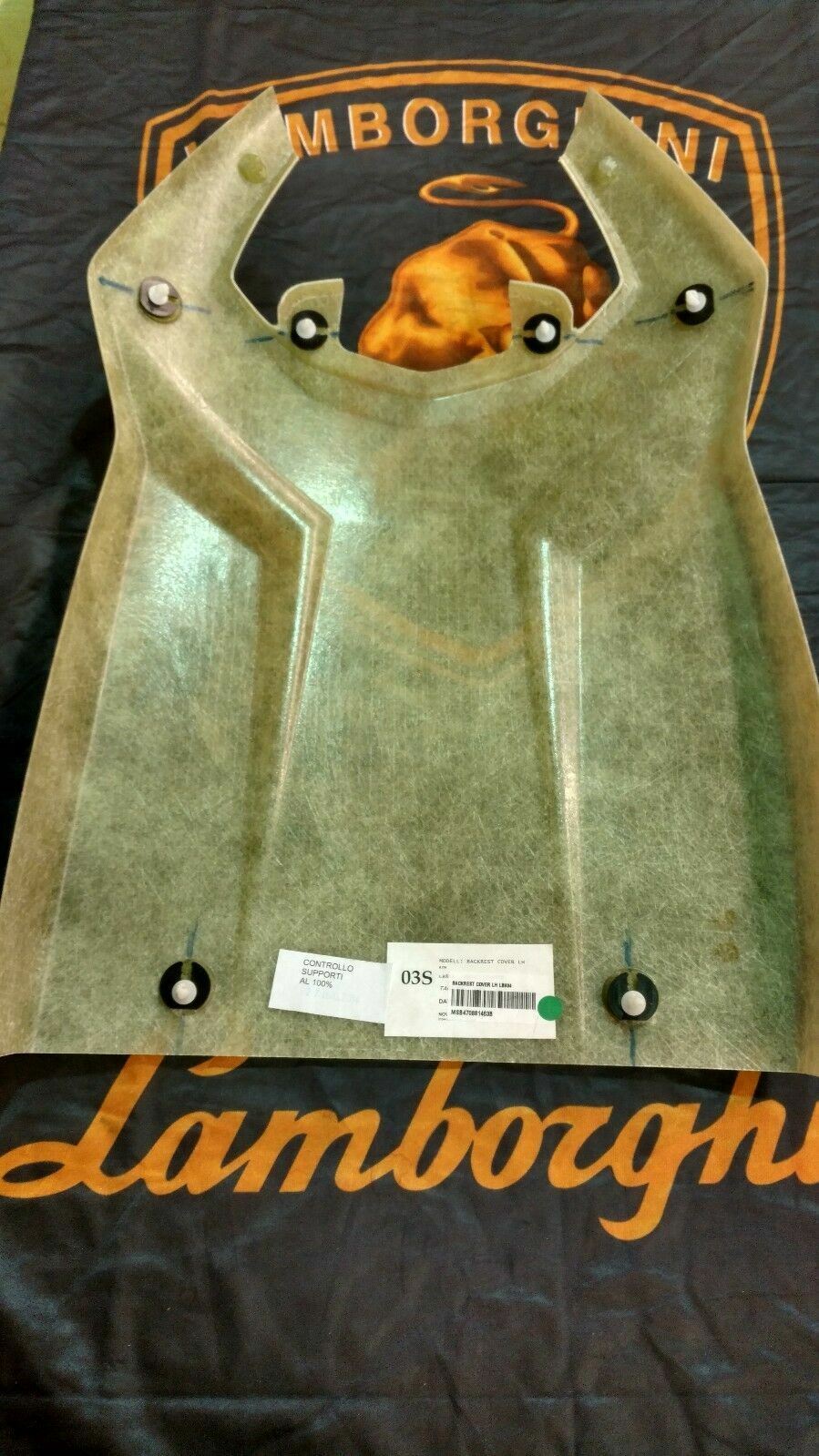 LAMBORGHINI AVENTADOR DRIVER SEAT BACKREST TRIM CAP COVER OEM 470881463B