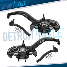 Front Steering Knuckles Hub Outer Tie Rod Ends for 2003 - 2007 Honda Accord 2.4L