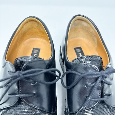 VTG RARE Mezlan Shoes‎ Mens 13M Black Derby Leather Lace Up Cut Out Casual Dress VTG RARE Mezlan Shoes Mens 13M Black Derby Leather Lace Up  main image 3