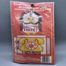 VTG Vogart Crafts Plastic Point Kit 2013K Owl Message Holder Cross Stitch NOS