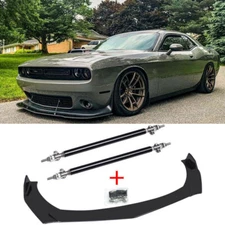 For Dodge Challenger R/T SXT SRT SE SRT8 Front Bumper Lip Splitter + Strut Rods