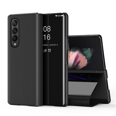 S-View Mirror Smart Stand Flip Case Cover For Samsung Galaxy Z Fold 3-7 5G