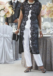 formal duster pant suits