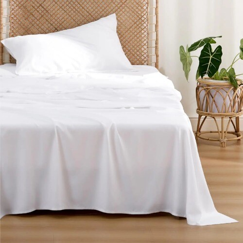 Bambus Bettlaken Set 4/6 Teile Seidig Bettwäsche Sets Hotel Weich Spannbetttuch - Bild 19 von 44