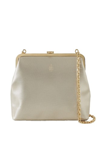 $990 Mark Cross Women's Beige Joni Raffia Small Leather Shoulder