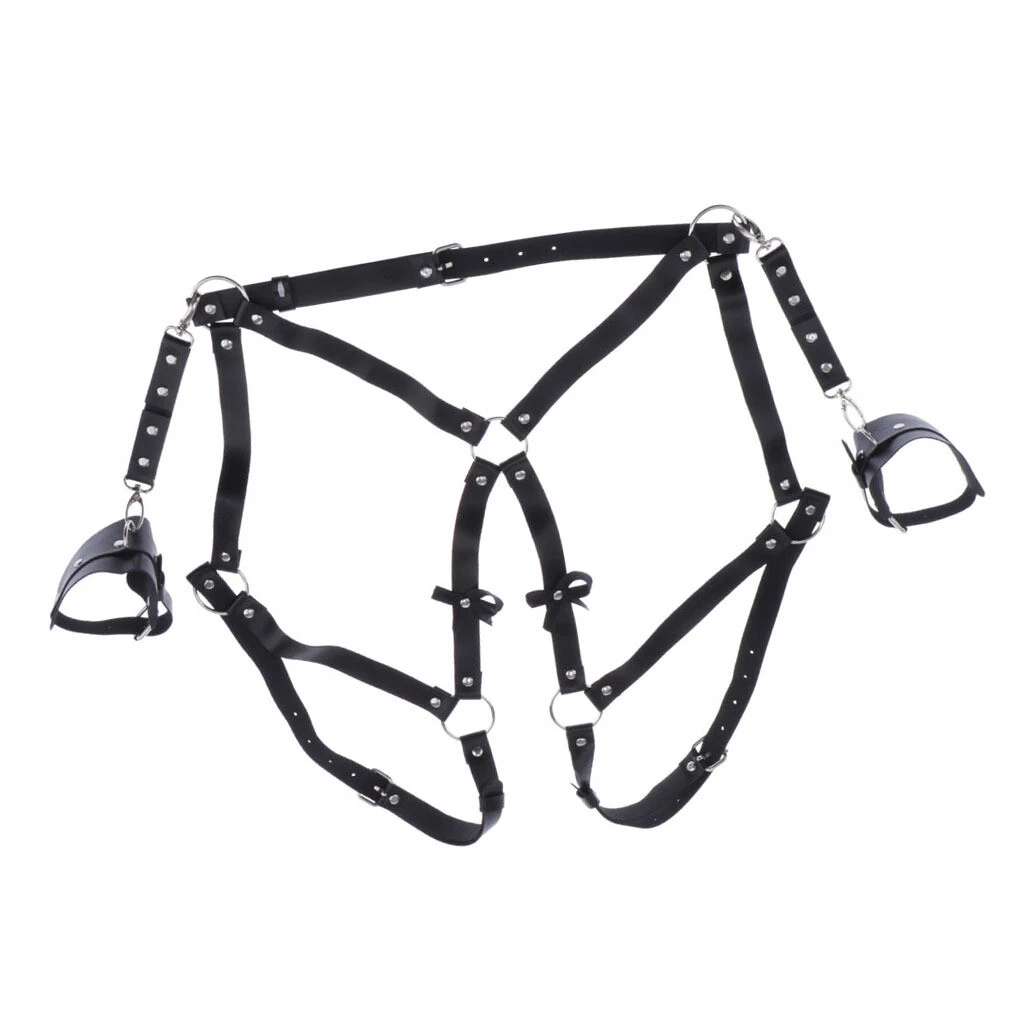 Harnais Porte-jarretelles En Cuir Synthétique - Lingerie Fine Féminine Noire, Marque Fetish Fantasy