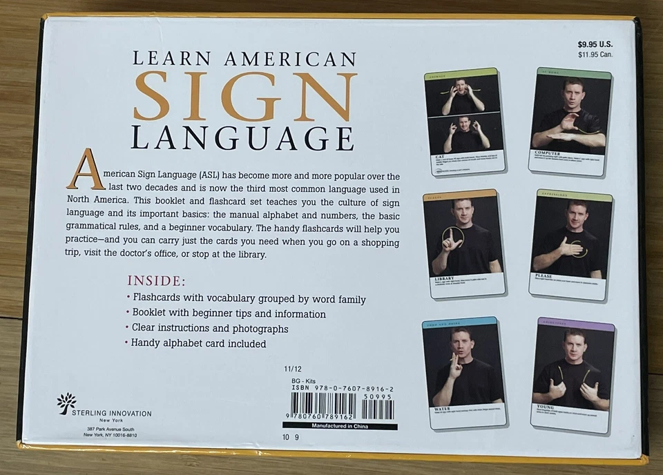 Learn American Sign Language Kit 86 Flash Cards & 28 Page Booklet By Arlene Rice - Image 2 of 4