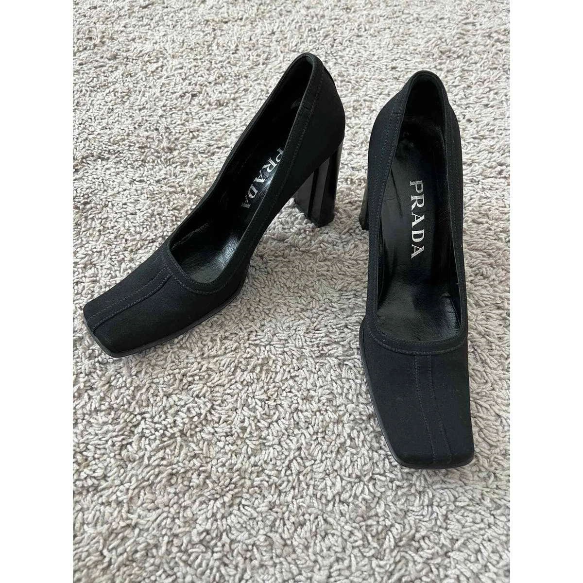 Prada block heel sale