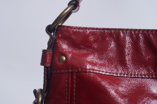 COACH 2008 Zoe Cherry Red Patent Leather Hobo Shoulder Bag - 12735 - Picture 10 of 23