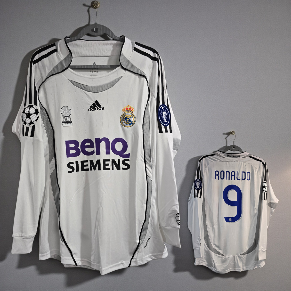 01 - R. Madrid 06/07 Home UEFA - White - Ronaldo # 9 - Small (Run