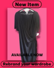 Black midi wrap dress with a touch of eleganceSize: 2X #partydress