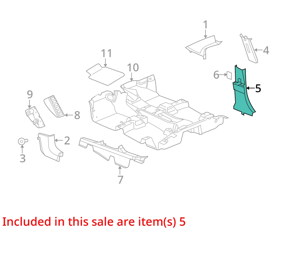 PANEL DE AJUSTE INFERIOR CHRYSLER B PILAR YF60XDVAH NUEVO FABRICANTE DE EQUIPOS ORIGINALES YF60XDVAH Foto 2 de 3