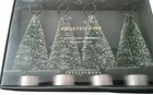 Pottery Barn Christmas Tree Place Card Holder Pack of 4 Frosted Pine Flocked