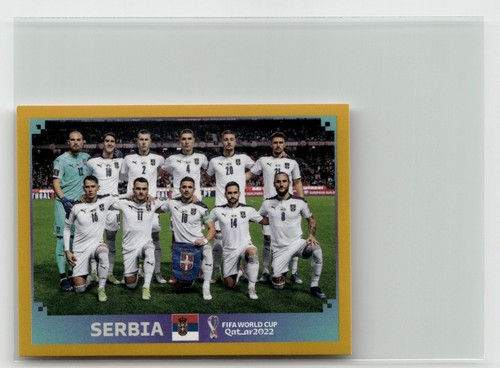2022 Panini FIFA World Cup: Qatar 2022 Stickers #SRB1 Team Shot #SRB1 Gold