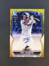 2023 Bowman Chrome Troy Johnston 1st Gold Shimmer Auto /50 Marlins