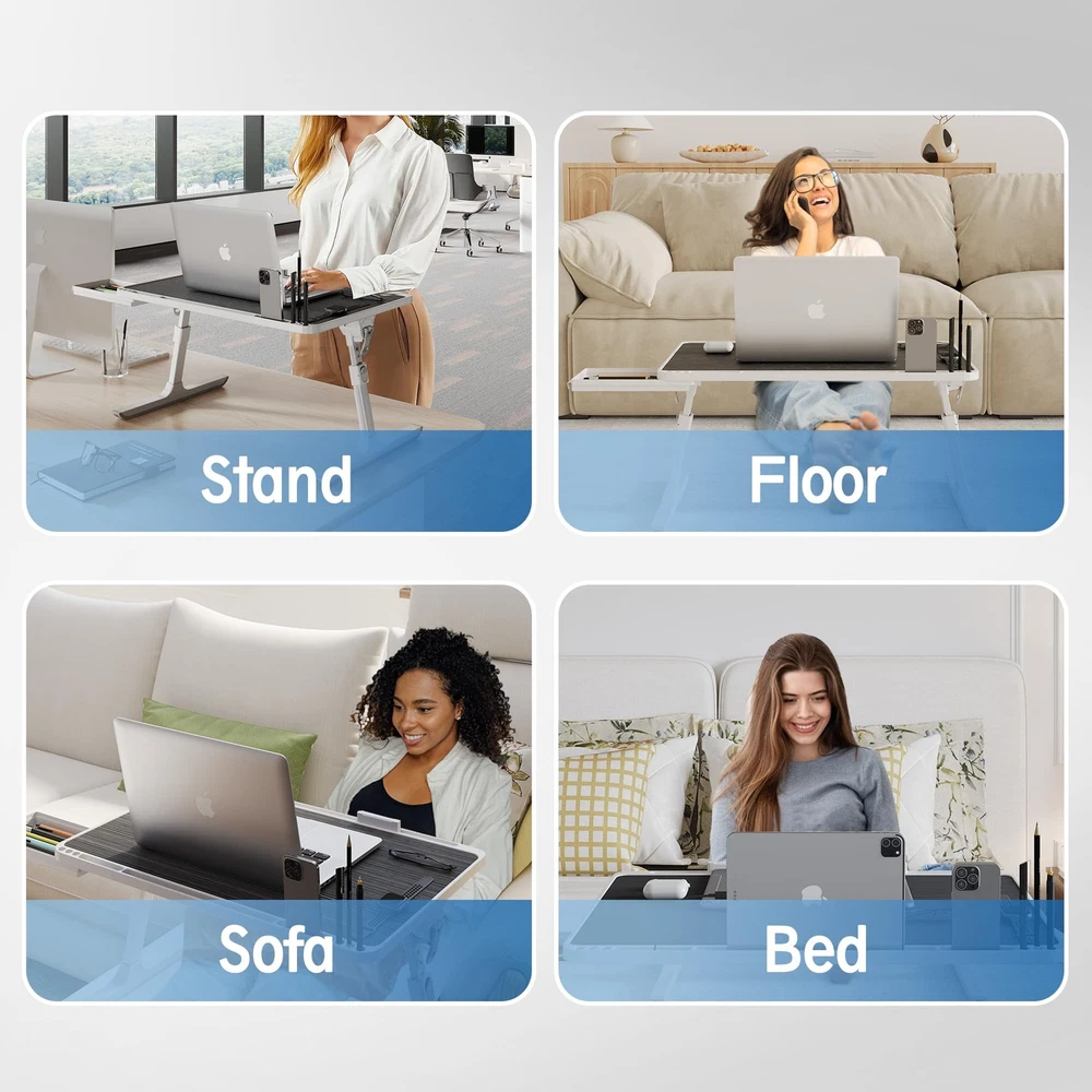 Adjustable Lightweight Laptop Stand for Bed with X-Large Desk Tray