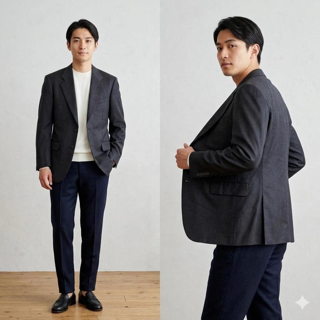 Cantarelli × Loro Piana Gray Tailored Jacket Men's L Super120's