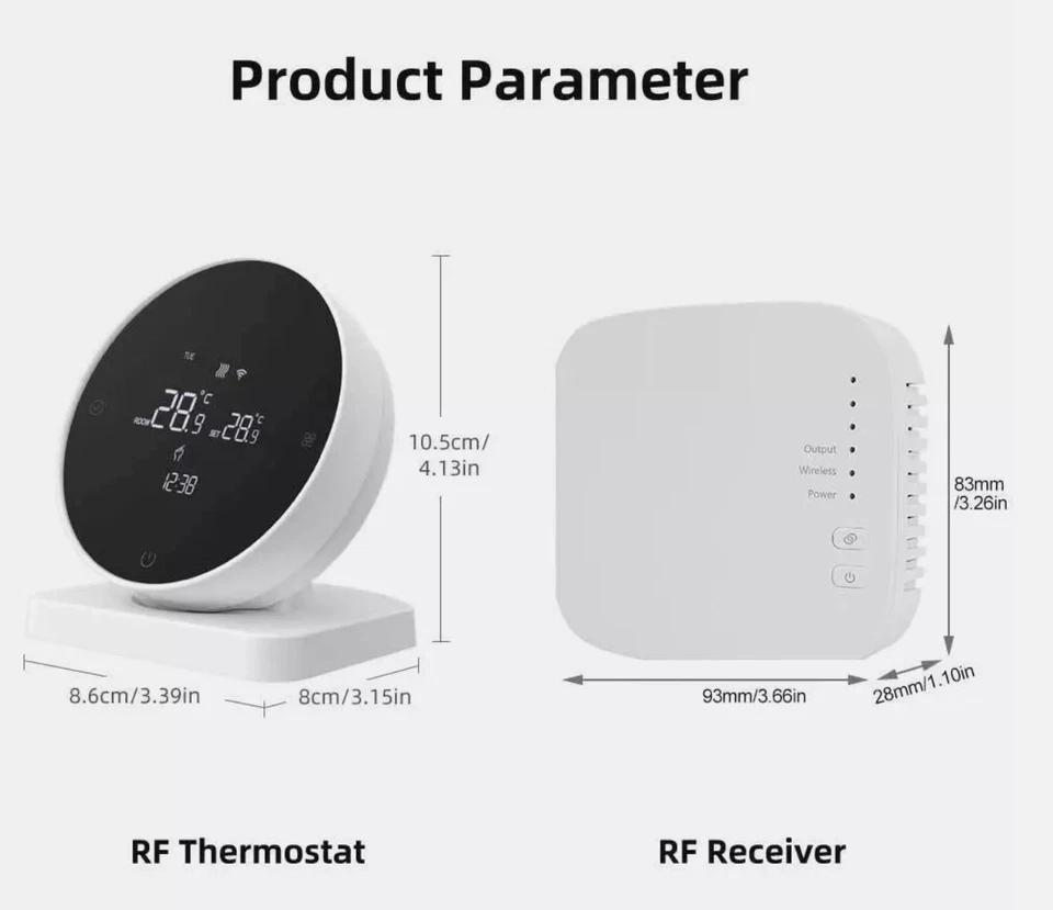 WiFi Smart Thermostat with RF Wireless Receiver Programmable Heating Controller - Image 3 of 4