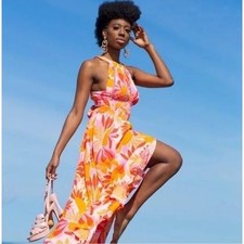 Anthropologie Abel the label rumi boho halter maxi dress vacation Resort Wear