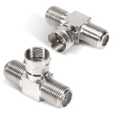 2 Pack Coaxial Cable Splitter, TV Splitter 2 in 1 Out, F Type RG6 Male to Dual