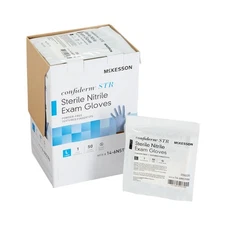 McKesson Confiderm STR Nitrile Exam Glove Standard Cuff Length LARGE 50 per Box