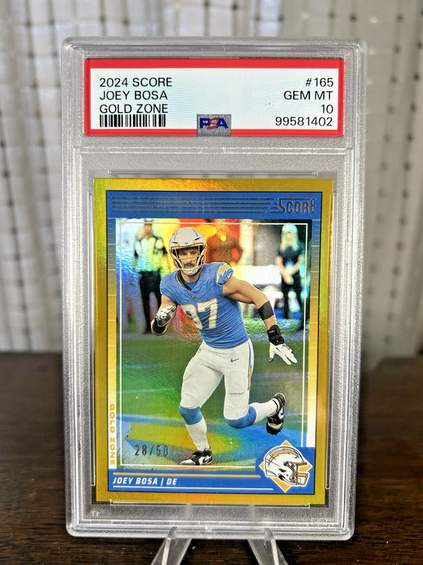 Joey Bosa Gold Zone /50 2024 Score PSA 10 Gem MT Pop 1