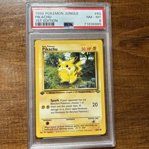 Pokemon Pikachu Jungle 1st Edition #60 PSA 8