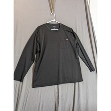 Dickies Mens Long Sleeve Work Shirt Black Pocket Tee Size XL
