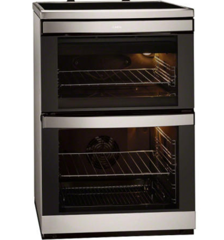 AEG 60cm Double Oven Electric Cooker - Stainless Steel Model 49332I-MN