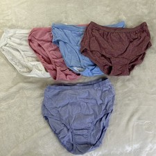 Fruit Of The Loom Ladies 5 Pack Tag Free Cotton Bikinis Size 5 - New Open