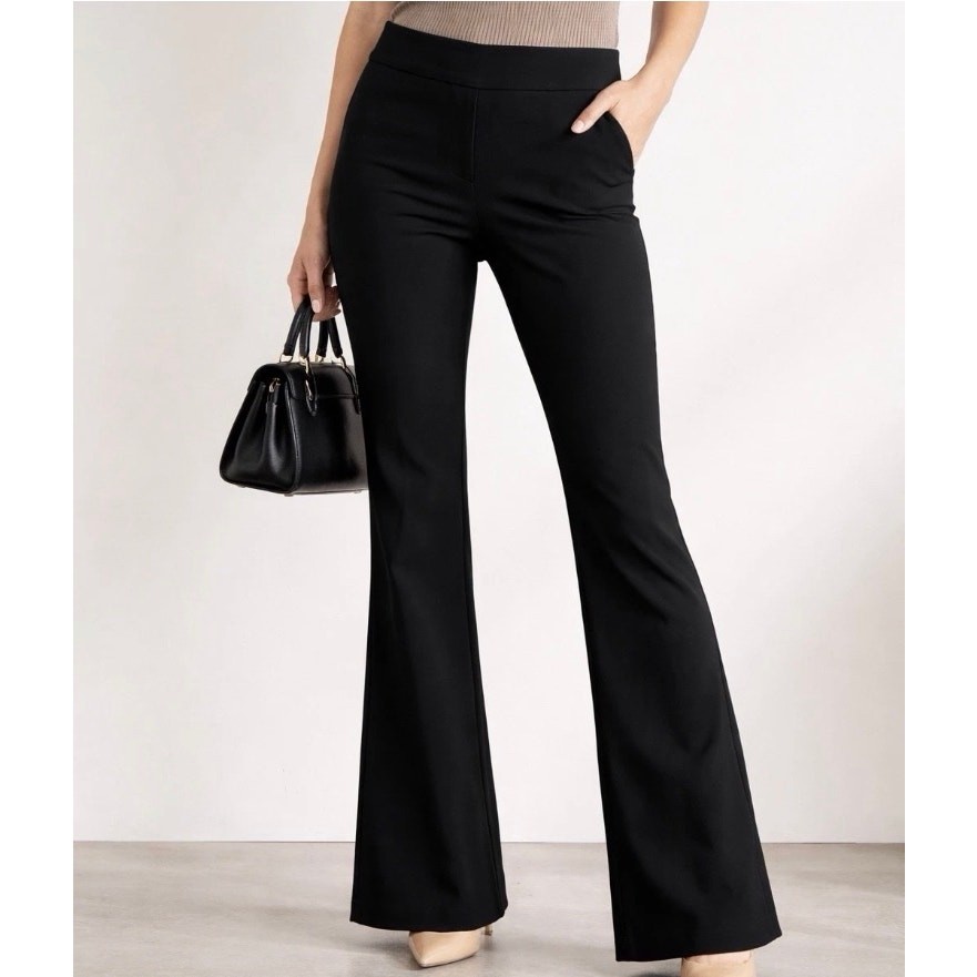 Express Design Studio Editor Size 2 Short Black Boot Cut Flare Dress  Trousers | eBay