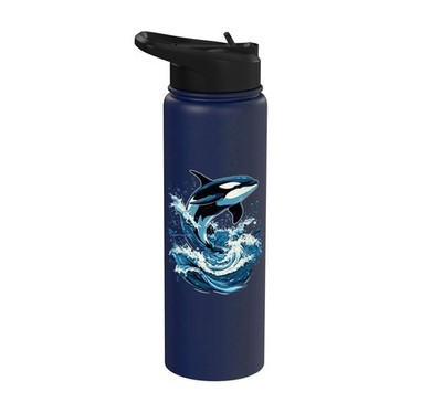 Whale Gifts. Jumping Orca Whales Stainless Steel Insulated Water Bottle