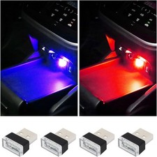 Augeny 4 PCS USB LED Car Interior Atmosphere Lamp, Plug-in USB Decor Night Light