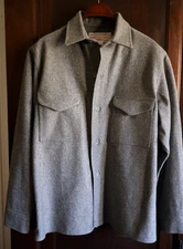Vintage Filson Mackinaw Wool Jac Shirt SZ 48 CHEST Large Gray Clean Damage  Cuff
