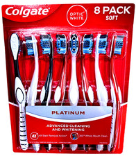 Colgate Optic White Platinum 360   Advanced Cleaning  Whitening Toothbrush 8 Ct